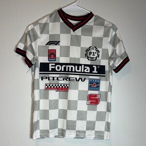 Hybrid Apparel Gray and White Checkered Kids Tee